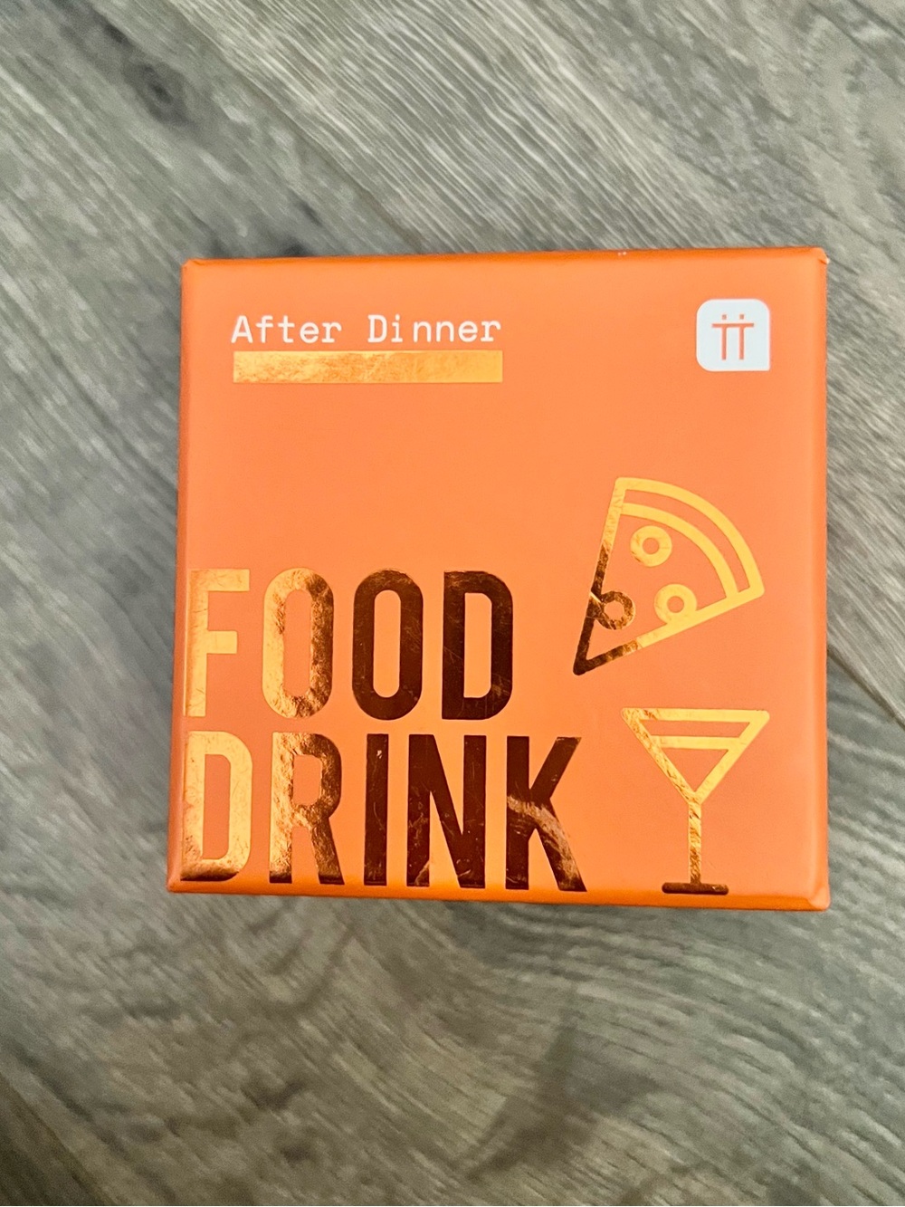 After Dinner Food & Drink Card Game — Orange